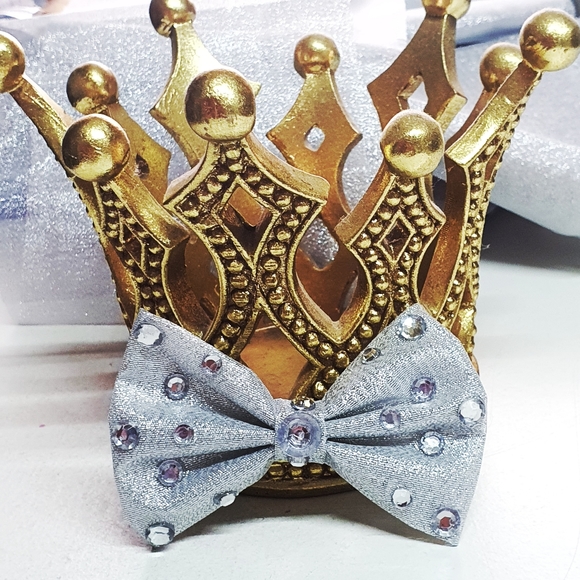 🐶 3 for $15 Pablo Diamonds Bling Bling Silver Bow Tie - Picture 10 of 15